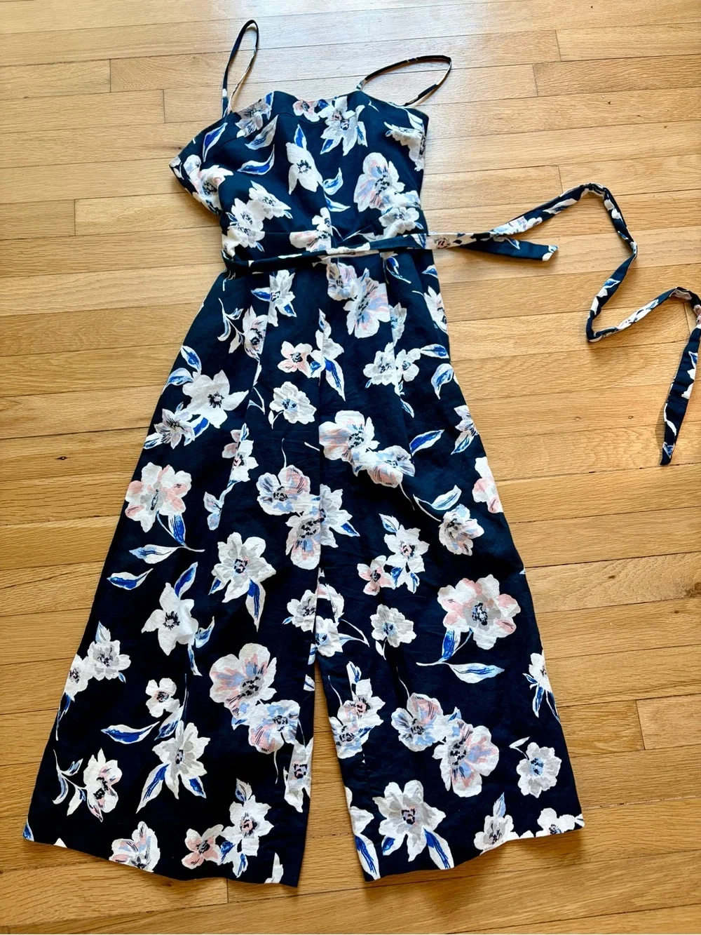 Banana Republic Linen Blend Floral Wide Leg Jumpsuit | Size 2